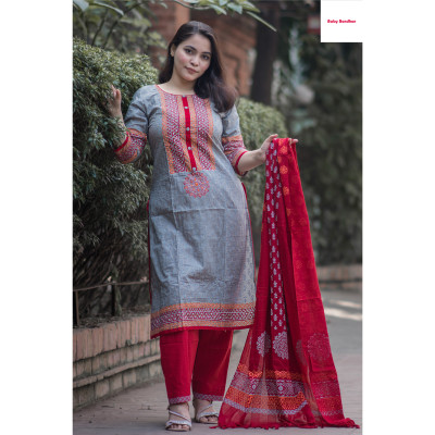 Women Cotton Three Piece