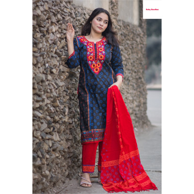 Women Cotton Three Piece