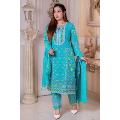 Women Cotton Three Piece